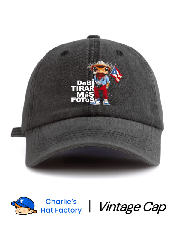 1 Pc DTMF PUERTO RICO Print Washed Baseball Cap, Classic Casual Stylish Vintage Soft Sweatband Adjustable Size Lightweight Sun Protection Versatile Dad Hat, Suitable For Outdoor Sports Daily Wear Party Vacation Perfect Gift For Families And Friends