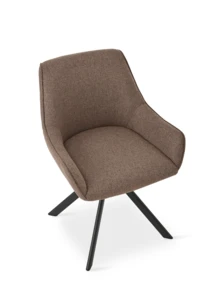 Stylish Suit-Lapel Upholstered 360° Swivel Dining Chairs With Armrests And Metal Legs For Dining Room, Living Room, Office - Set Of 2 / Set Of 4 / Set Of 6 - Mocha Brown - Mocha Brown - View 4