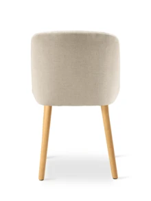 Modern Minimalist Vertical-Stripe Upholstered Dining Chairs With Ergonomic Back & Solid Wood Legs For Living Room, Kitchen, Bedroom - Set Of 2 / Set Of 4 / Set Of 6 - Beige - Màu be - Xem 7