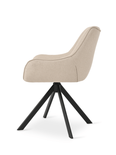 Goeurvant Stylish Suit Lapel Upholstered 360° Swivel Dining Chairs Armrests Metal Legs Room, Living Office Set Of Beige view 9