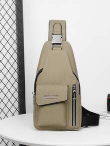 WEIXIER Unisex Sports Sling Bag, Adjustable Detachable Strap, Multi-Compartment Multi-Pocket, Multifunctional Adjustable Detachable Strap, Casual Commuter Bag, Retro Minimalist Business Style, Suitable For Work, School, Travel, Shopping, Gift For Girlfriend, Family, Friends Pouch