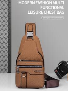 WEIXIER Unisex Sports Sling Bag, Adjustable Detachable Strap, Multi-Compartment Multi-Pocket, Multifunctional Adjustable Detachable Strap, Casual Commuter Bag, Retro Minimalist Business Style Bag, Suitable For Work, School, Travel, Commuting, Shopping, Gift For Girlfriend, Family, Friends Pouch Vintage