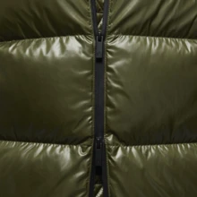 Chaqueta acolchada con cuello alto y cremallera para hombres - Arroz/Integral - Ver 6