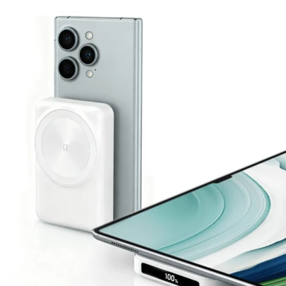 Mobile Magnetic Power Bank, Ultra-Thin10000mAh Battery Pack, 22.5W Fast Charging Charger, Portable Charger With Lightning Cable And Type-C, 15W Magnetic Charging, Suitable For Charging Watches, Headphones, Mobile Phones, And Tablets