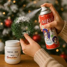 Navidad Kit de Nieve Artificial, para decoracion de arbol, ventanas, facil de limpiar y manipular. Nieve-Tex de 250ml, Nieve spray 300ml - kit - Ver 2