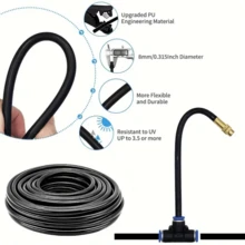 Kit De Sistema De Nebulização 5M Spray De Jardim Para Irrigação Automática Ajustável - Preto - Visão 7