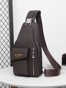 WEIXIER Unisex Sports Sling Bag, Adjustable Detachable Strap, Multi-Compartment Multi-Pocket, Multifunctional Adjustable Detachable Strap, Casual Commuter Bag, Retro Minimalist Business Style, Suitable For Work, School, Travel, Shopping, Gift For Girlfriend, Family, Friends Pouch