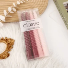 4 件 10 英寸螺旋蜡烛，粉色可选，每支蜡烛燃烧 8 小时，多种颜色可选，适用于家居装饰、卧室、节日、派对、婚礼、装饰、办公室、返校礼物、闺蜜礼物、女士礼物、冬季礼物 - 彩色 - 查看 19