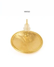 1 Par Brinco Redondo Trançado Design Geométrico Dourado Folheado a Ouro 18K Acessório Moda Feminina Moderna e Elegante Auty Club - Dourado - Visão 6
