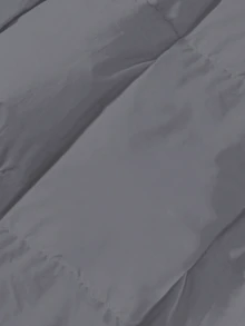 Inspirado en el estilo europeo y americano, este abrigo de mujer francés presenta un cuello alto, está hecho de algodón cálido y tiene un cierre con cremallera. - Gris - Ver 8