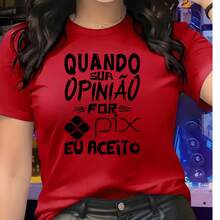 Women's T-Shirt Blouse 100% Cotton Printed Shirt Fashion New Release - Đỏ - Xem 1