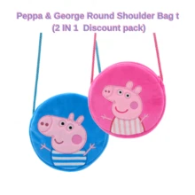 Official Licensed Peppa Pig Round Plush Coin Purse Crossbody Bag – 6.3 Inch (16 Cm) Diameter, 1.6 Inch (4 Cm) Thick Soft Plush Wallet With Strap – Cute Cartoon Pig Design Shoulder Bag For Kids & Girls, Adorable Mini Stuffed Handbag Toy For Everyday Use, Travel & School – Perfect Gift For Birthday, Valentine's Day - Multicolor - View 8