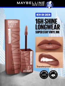 Maybelline 超级持久乙烯基墨水唇彩，强劲持久唇膏，防脱色唇彩，美宝莲，0.14 盎司/4.2 毫升 - 唇彩，持久，防脱色，唇膏，彩妆，夏季彩妆 - 有力的 - 查看 1