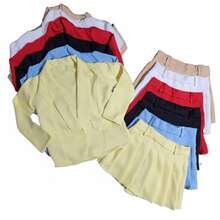 Stylish Children's Dress Set Including Pleated Skirt And Tailored Blazer, Perfect For A Schoolgirl. - 紅色 - 查看 4