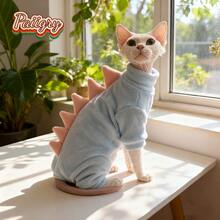 Dinosaur Element Pet , Cute And Cozy Pet Outfit For Cats, Warm And Adorable Pet Clothing With Dinosaur Design, Soft Material To Create A "Little Dinosaur" Fashionable And Eye-Catching Pet Accessory For Autumn/Winter - Purple - View 2
