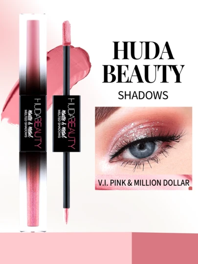 Huda Beauty Matte & Metal Melted Shadows V.I. Pink & Million Dollar Deals 0.068oz/2ml Boyfriend Husband Father Brother Girlfriend Wife Mother Friend Birthday Graduation Party Travel Camping Outdoors School Campus Trip Festivals Anniversary Winter Christmas Special Occasions, Party
