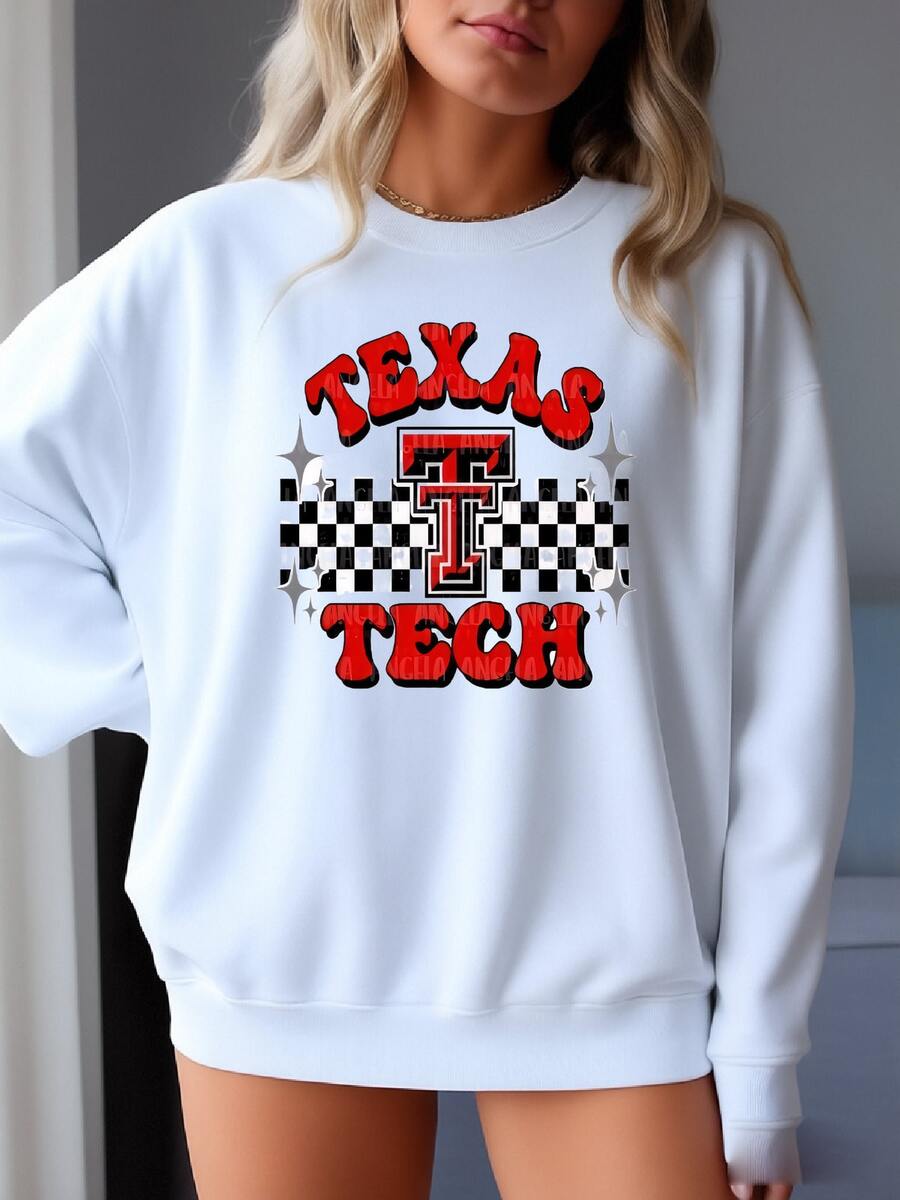 Texas Tech Shirt: Unisex Game Day Tee Sweatshirt - trắng - Xem 1