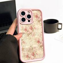 Pretty Pink Floral Text Background  Black Phone Case For IPhone X/XS/11/12/13/14/15/16 Pro - Sleek & Durable Cover For Cool Guys & Girls, Anti-Scratch With Full Camera Protection - Perfect Unisex Gift, Stylish & Durable - Ideal Gift For Boyfriend/Girlfriend - Hồng - Xem 3