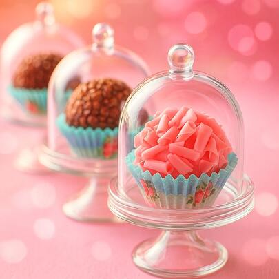 10 Mini Cúpula Acrílico Para Lembrancinhas Doces Festas Decoração Mini Potes Decorativos