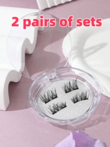 1 对磁性睫毛，采用浓密的十字交叉设计，佩戴方便，附赠礼盒装，睫毛，睫毛，假睫毛 - 黑色 - 查看 10