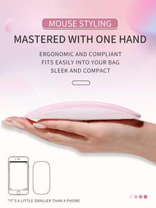 XEIJAYI 1 pieza Lámpara de uñas mini ratón rosa de 6 LED, secador de uñas portátil UV/LED con cable micro USB, luz de curado de gel para el hogar - Rosa - Ver 3