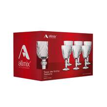 Jogo de 6 Taças de Vidro para Água vinho 200ml - Livina - Visão 3
