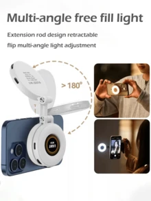 Fill Light For LED Phone Light Attachment Selfie Ring Light Brightness Adjustable Compatible W Compatible With Iphone Smartphone Vlogs/Photography/Video Conference - Multicolor - View 6