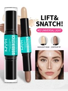 NYX Wonder Stick 二合一高光修容棒 02 全新通用光感 0.14 盎司/4 克 彩妆 古铜修容 双头 乳霜状 可晕染 持久自然妆效 可叠加遮瑕 女友 妻子 母亲 朋友 生日 毕业派对 旅行 露营 户外 学校 校园旅行 节日 周年纪念 秋季 万圣节 秋季造型 - 02 NEW Universal Light - 查看 1