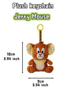 汤姆和杰瑞格子系列杰瑞老鼠毛绒钥匙扣 - 棕色毛绒材质，格子图案内耳，三角形围巾装饰，印有“TOM AND JERRY”字样的黄色圆环，尺寸小巧，仅10厘米，材质柔软耐用，是汤姆和杰瑞粉丝、古怪毛绒玩偶收藏家以及任何寻求奇趣日常配饰的人的理想之选。 - 湯姆貓與傑利鼠格仔系列-毛絨掛件-傑利鼠 - 查看 10
