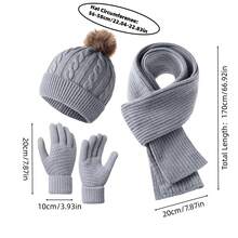 3 Stücke/Set - Warme Wintermütze für Erwachsene, Schal und Handschuhe Set, 3-in-1 bequemer Outfit mit kombinierter Mütze und Schal, windundurchlässig und warm, geeignet für den Arbeitsweg, Einkaufen und Outdoor-Aktivitäten