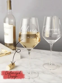 Copa de champán personalizada - Nombre personalizado, fecha y diseño de color - Vinilo decorativo para brindar en boda, aniversario, compromiso, propuesta o regalo romántico - Disponible como unidad individual o set de 2 - Regalo para novia y novio, copas para él y ella - Elegante copa de champán personalizada para San Valentín, cumpleaños, despedida de soltera - Obsequio de boda único o recuerdo para Sr. y Sra., recién casados o fiesta de soltera, lista para el brunch, decoración navideña, renovación otoñal del hogar