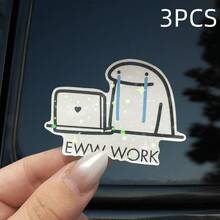 EWW 工作 - 幽默工作生活表情包乙烯基贴纸，防水不干胶贴纸，适用于笔记本电脑、行李箱和办公用品，也可作为剪贴簿用品、趣味贴纸、笔记本电脑贴纸、Kindle 手机贴纸。 - 彩色 - 查看 12