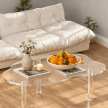 1个不对称亚克力咖啡桌，适用于床头柜、小型办公室、卧室、客厅、书房 - 彩色 - 查看 6