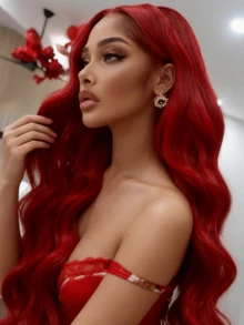 Red 13x4 HD Transparent Body Wave Lace Front Wigs Glueless Human Hair Pre Plucked With Baby Hair 180 Density Water Wave Lace Frontal Wigs For Women True To Length - 紅色 - 查看 6