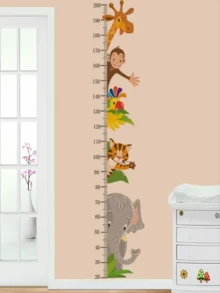1pc Self-Adhesive Height Growth Chart Wall Sticker, Cartoon Car Truck Tractor Bulldozer Pattern Growth Measurement Ruler, Christmas Bedroom Home Wall Decor - Multicolor - View 11