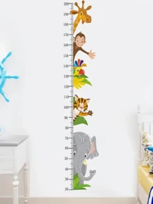 1pc Self-Adhesive Height Growth Chart Wall Sticker, Cartoon Car Truck Tractor Bulldozer Pattern Growth Measurement Ruler, Christmas Bedroom Home Wall Decor - Multicolor - View 10