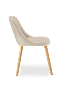 Modern Minimalist Vertical-Stripe Upholstered Dining Chairs With Ergonomic Back & Solid Wood Legs For Living Room, Kitchen, Bedroom - Set Of 2 / Set Of 4 / Set Of 6 - Beige - Màu be - Xem 9
