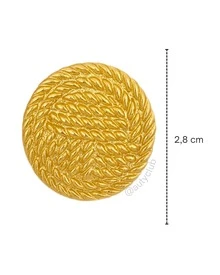 1 Par Brinco Redondo Trançado Design Geométrico Dourado Folheado a Ouro 18K Acessório Moda Feminina Moderna e Elegante Auty Club - Dourado - Visão 4