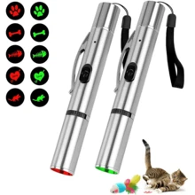 5-In-1 LED Projection Pen, Multifunction Pet Projection Flashlight - Cat Paw, Bone, Fish Bone, Heart, Mouse Patterns, Stainless Steel USB Rechargeable, Red & Green Light, Innovative Cat Toy, Cat Training Accessory To Enhance Interaction - Multicolor - View 16