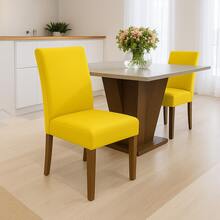 Chair Cover Kit With 6 Units For Dining Room Kitchen Pantry Gel Mesh Super Offer - Yellow - View 3