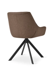 Stylish Suit-Lapel Upholstered 360° Swivel Dining Chairs With Armrests And Metal Legs For Dining Room, Living Room, Office - Set Of 2 / Set Of 4 / Set Of 6 - Mocha Brown - Mocha Brown - View 7