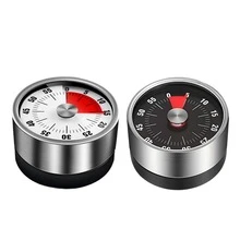 1pc Stainless Steel Cooking Timer, Kitchen Gadgets, Student Time Management, Magnetic Mechanical Kitchen Timer, 60 Minute Adjustable Manual Cooking Timer With Loud Alarm, Suitable For Home/Kitchen/School/Office Baking