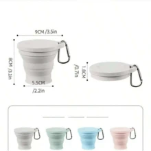 Collapsible Silicone Cups - Space-Saving Travel, Camping, Hotel Cups - Leakproof Flip-Top Lid, Pastel Pink & Blue - Ideal For Outdoor, Gifts (Christmas, Valentine's, Mother's Day), Collapsible Cups For Traveling, Outdoor Drinkware, Playful Bear Design, Bpafree Material, Travel Drinkware, Retractable Cup, Drinkware, Multipurpose Cup, Outdoor Enthusiasts, Camping Equipment - Multicolor - View 7