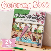 GDTME New "Mom's Weekend Workout Time" 7.87 Inch 24-Page Pearlescent Healing Life Coloring Book, Workplace Women's Stress Relief Hand-Drawn, Best-Selling Leisure Gift, Urban Women's Healing Stress Relief Coloring, Suitable As A Thoughtful Birthday/Holiday Gift For Girlfriends And Best Friends, Unleash Imagination And Creativity