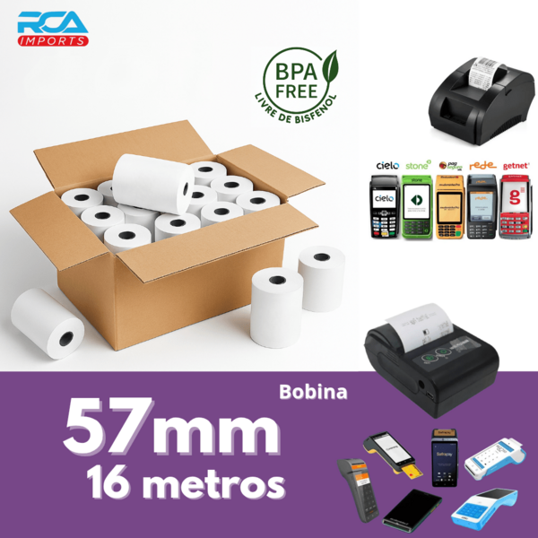 10 Bobina Térmica 58mm  mini impressora