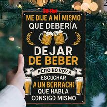 2D Flat Metal Wall Art Sign, Spanish Moderation Theme Iron Wall Decor, Suitable For Home Cellar, Bar, Pub, Club, Entertainment Room, Man Cave, Ideal Gift For Friends, Holiday Party Favor, Size: 7.8 X 11.8 Inches, Pre-Drilled Holes, Style As Shown In Size Image - Multicolor - View 3