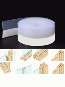 1卷自粘门窗密封条，防尘、隔热、隔音、防虫，聚氨酯材质，适用于玻璃门窗，门密封条 - 彩色 - 查看 4