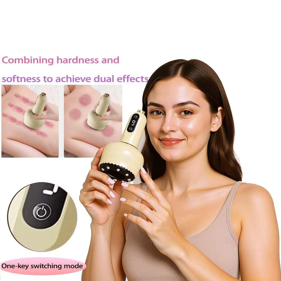 电动真空拔罐刮痧按摩器，带加热功能，适用于身体、背部、颈部、手臂按摩 - 綠色 - 查看 1