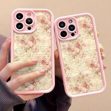 Pretty Pink Floral Text Background  Black Phone Case For IPhone X/XS/11/12/13/14/15/16 Pro - Sleek & Durable Cover For Cool Guys & Girls, Anti-Scratch With Full Camera Protection - Perfect Unisex Gift, Stylish & Durable - Ideal Gift For Boyfriend/Girlfriend - Hồng - Xem 4