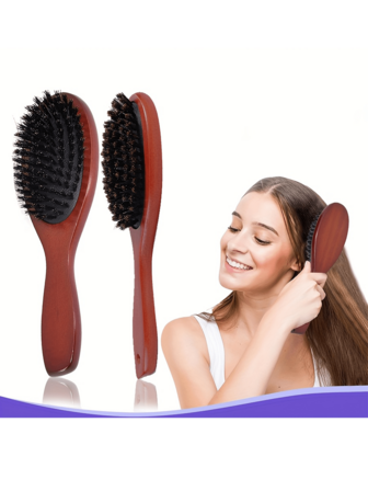 Wooden Air Cushion Hair Brush, Scalp Massage Paddle Brush For Detangling Thick Curly Hair & Reducing Frizz, Natural Wooden Comb For Women Men,Home Travel Use,Back To School, Travel Holiday Essentials, Hair Accessories For Women, Brushes, Hair Brush, Edge Brush Hair Brush, Detangling Brush, Hair Products, Hair Tools, Hair Stuff, Hair Care, Curly Hair Brush, Barber, Hairdressing Equipment, Travel Essentials, Hairstyle, Hairdressing